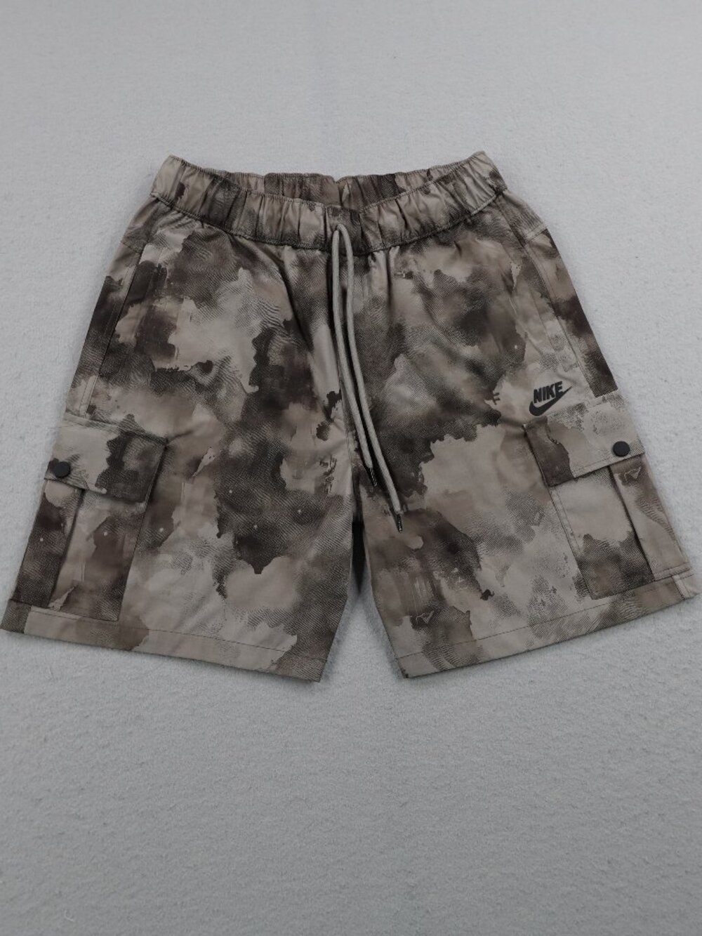 Nike Shorts Mens Large Gray Camo Ripstop Cargo Joggers Woven Athletic Drawstring